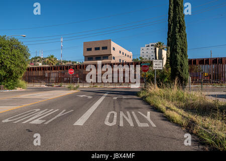 International border between United States and Mexico in Nogales, Arizona Stock Photo