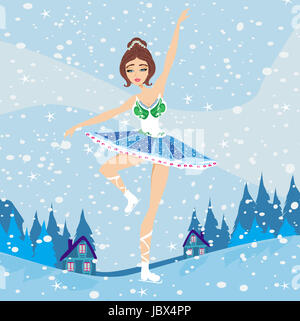 beautiful figure skater Stock Photo