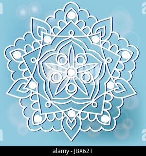 mandala on the blue background Stock Vector