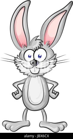 a fan rabbit  cartoon isolated on white background Stock Vector