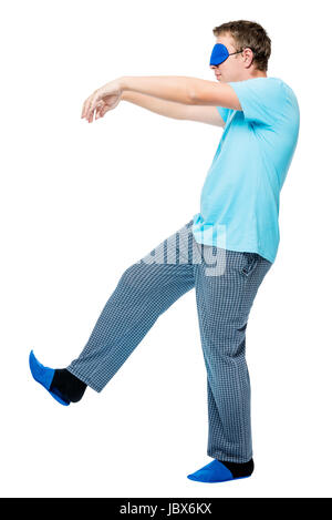30-year-old man walks in a dream, suffers from sleepwalking Stock Photo