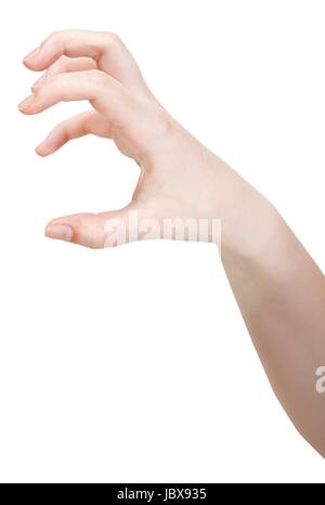 side view of open claws palm - hand gesture isolated on white background Stock Photo