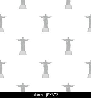 Christ the Redeemer statue pattern seamless Stock Vector