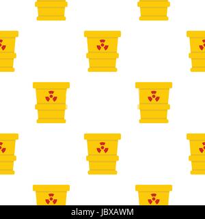 Trashcan containing radioactive waste pattern Stock Vector