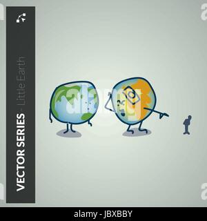 Little Earth - Desertification cause Stock Vector