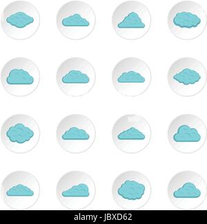 Clouds icons set in flat style Stock Vector