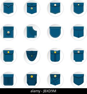 Pocket types icons set in flat style Stock Vector Image & Art - Alamy