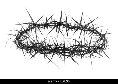 Illustration of a crown of thorns like the one placed on Jesus Christ. Stock Photo