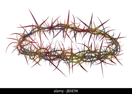 Illustration of a crown of thorns like the one placed on Jesus Christ. Stock Photo