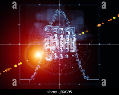 Strange Geometry series. Abstract arrangement of line drawing, math and geometry related elements suitable as background for projects on mathematics, science, education and  technology Stock Photo