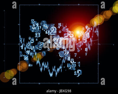 Strange Geometry series. Design made of line drawing, math and geometry related elements to serve as backdrop for projects related to mathematics, science, education and  technology Stock Photo