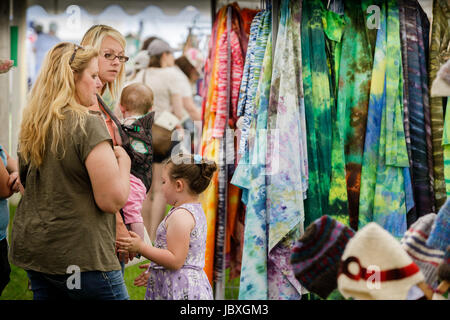 BOUCKVILLE, NY, USA - JUNE 10 2017: Mothers and daughters at the annual Fiber Festival of Central New York. Stock Photo