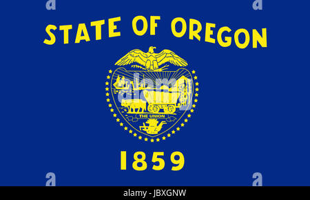 Illustration of the flag of Oregon state in America Stock Photo
