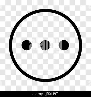Chat sign, three dots icon, iconic symbol  inside a circle on transparency grid.  Vector Iconic Design. Stock Vector