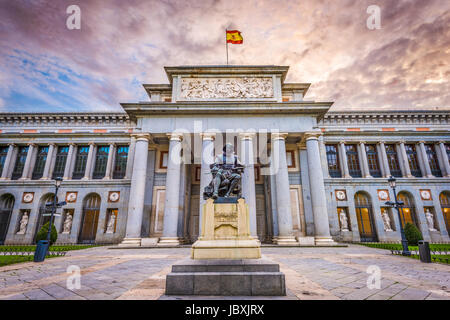 MADRID, SPAIN - NOVEMBER 18, 2014: The Prado Museum facade. Established in 1819, the museum is considered the best collection of Spanish art and one o Stock Photo