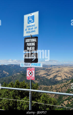 signs, Lick Observatory, Mount Hamilton, California Stock Photo