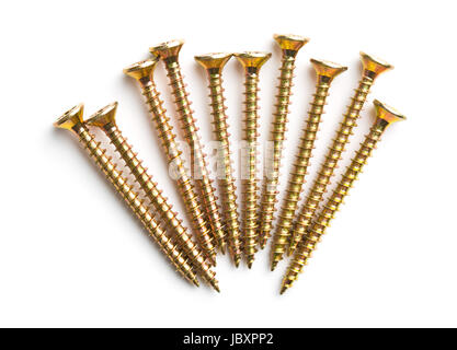 The metal screws isolated on white background. Stock Photo