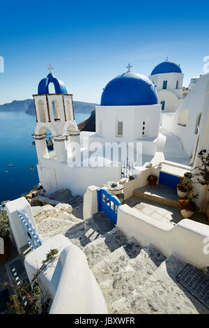 Oia, Santorini - Greece. Idyllic attraction of white village with ...