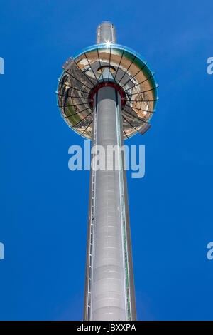 BRIGHTON, UK - MAY 31ST 2017: The impressive British Airways i360 observation tower located on Brighton seafront in Sussex, UK, on 31st May 2017. Stock Photo
