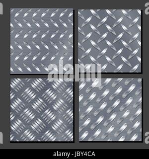 Corrugated Seamless Background. Good For Web Design. Realistic Corrugated Steel Plate Illustration. Stock Vector