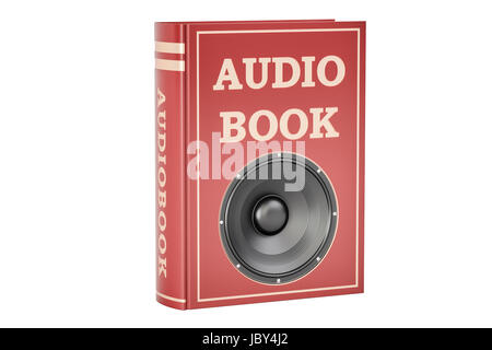 Audiobook concept, 3D rendering isolated on white background Stock Photo