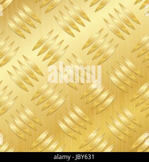 Corrugated Seamless Background. Good For Web Design. Realistic Corrugated Gold Plate Illustration Stock Vector