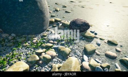 An image of a nice pebbles in water background Stock Photo