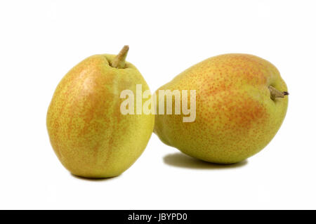 Two fragrant pears isolated over white background Stock Photo