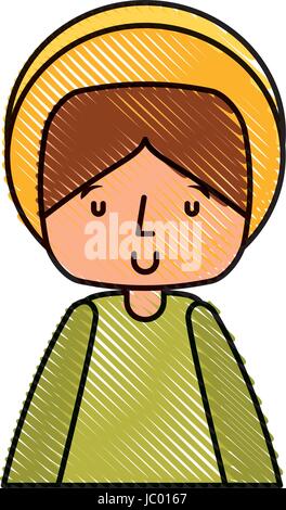 saint joseph manger character Stock Vector