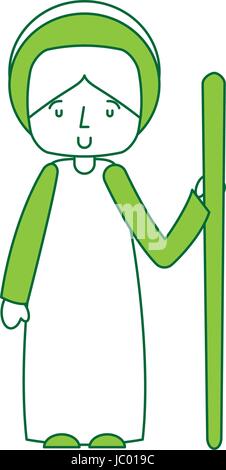 saint joseph manger character Stock Vector