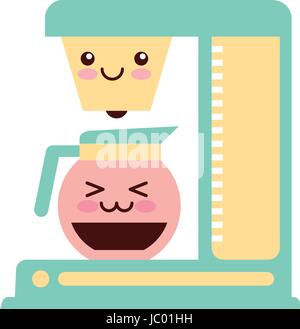 coffee machine kawaii character Stock Vector