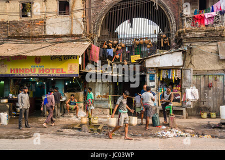 People are busy on a market street in the suburb Howrah Stock Photo