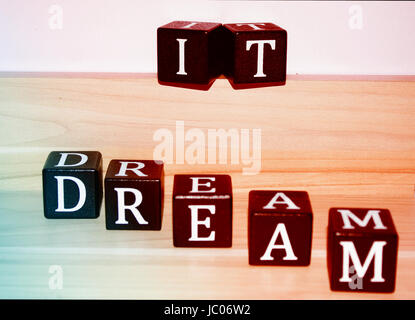 interesting dream it note with colors Stock Photo