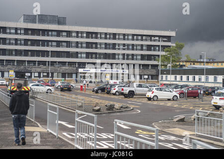 NHS Monklands Hospital has been affected by the recent cyber-attack.  Featuring: General view Where: Cumbernauld, United Kingdom When: 13 May 2017 Credit: WENN.com Stock Photo