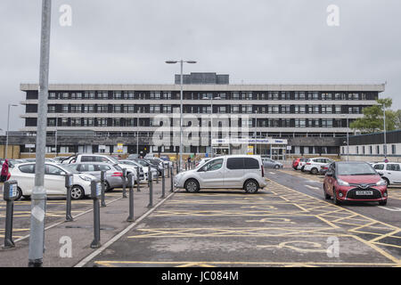 NHS Monklands Hospital has been affected by the recent cyber-attack.  Featuring: NHS Monklands Where: Cumbernauld, United Kingdom When: 13 May 2017 Credit: WENN.com Stock Photo