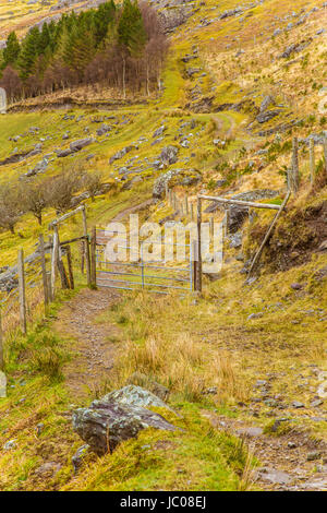 A beautiful irish mountain landscape in spring. Gleninchaquin park in Ireland. Stock Photo