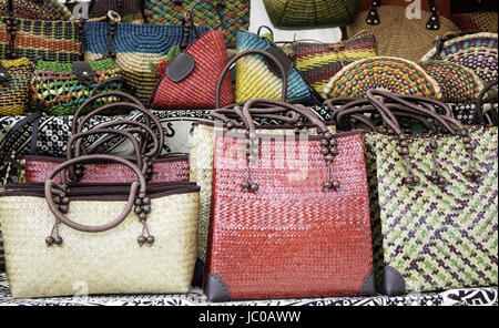Leather handbags in complementary shop, fashion and beauty Stock Photo