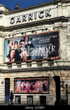 theatre Billboard  for The Miser at the Garrick theatre London lee Mack, Griff Rhys Jones Stock Photo