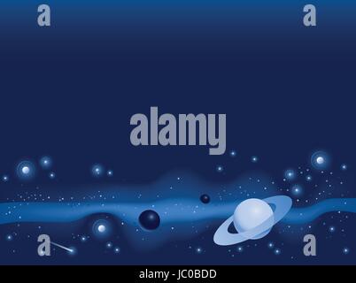 Illustration of objects in deep space. Stock Vector