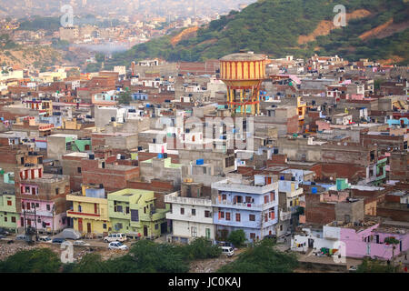 Aerial view of Jaipur, India. Jaipur is the capital and largest city ...