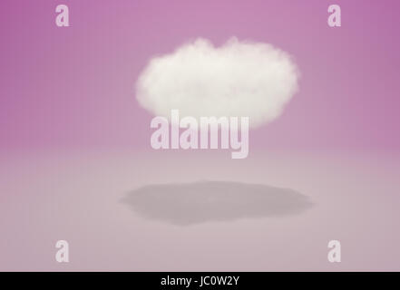 Realistic 3d cloud in studio on pink background Stock Photo