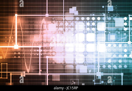 Technology Background as a Digital Abstract Art Stock Photo
