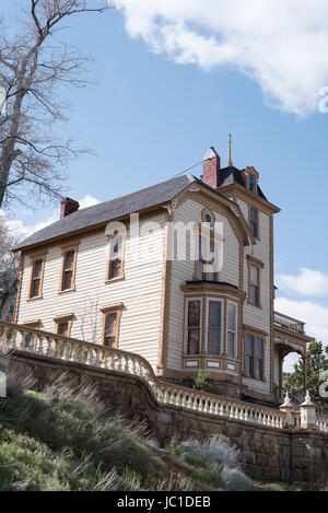 The Castle, a historic mansion in the historic mining town of Virginia City, Nevada. Stock Photo