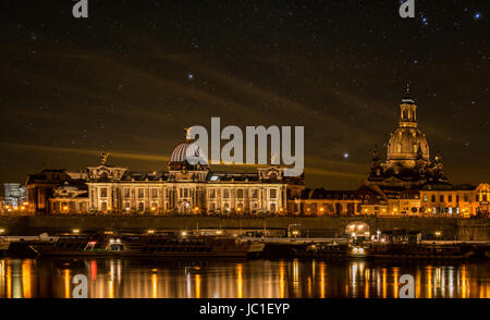 Frauenkirche under starry skies Stock Photo