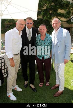 . Andrea Panconesi, patron of Luisa via Roma.com, Lapo Elkann and Alessandro Squarzi. At Villa San Michele In the picture, with Scott Schuman. Stock Photo