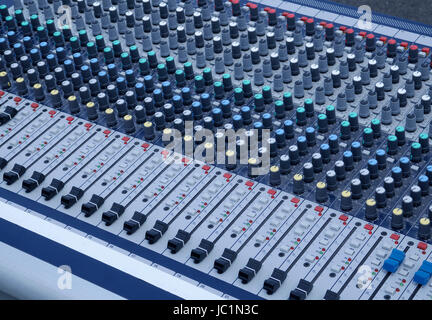 Sound mixing console (western France). Stock Photo