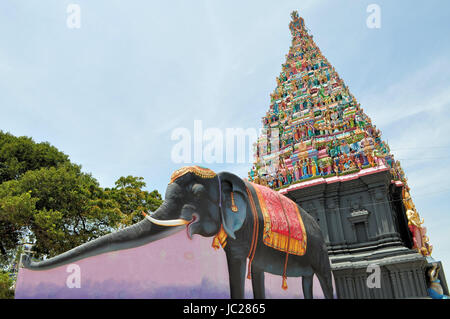 Elephant figure on Nainativu island at Hindu temple Sri Naga Pooshani Amman Kovil, Sri Lanka Stock Photo
