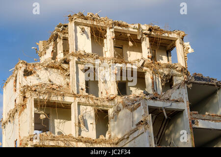 Old building is being demolished to make way for new construction Stock Photo