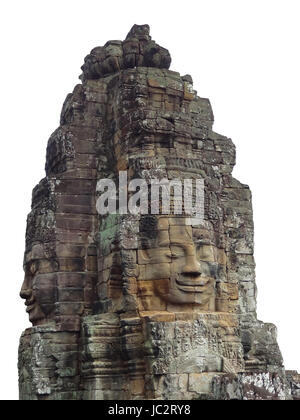 architectural detail at Bayon, a Khmer temple in Cambodia Stock Photo