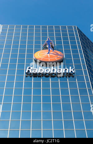 The Dutch Rabobank logo on the headquarters building in ...